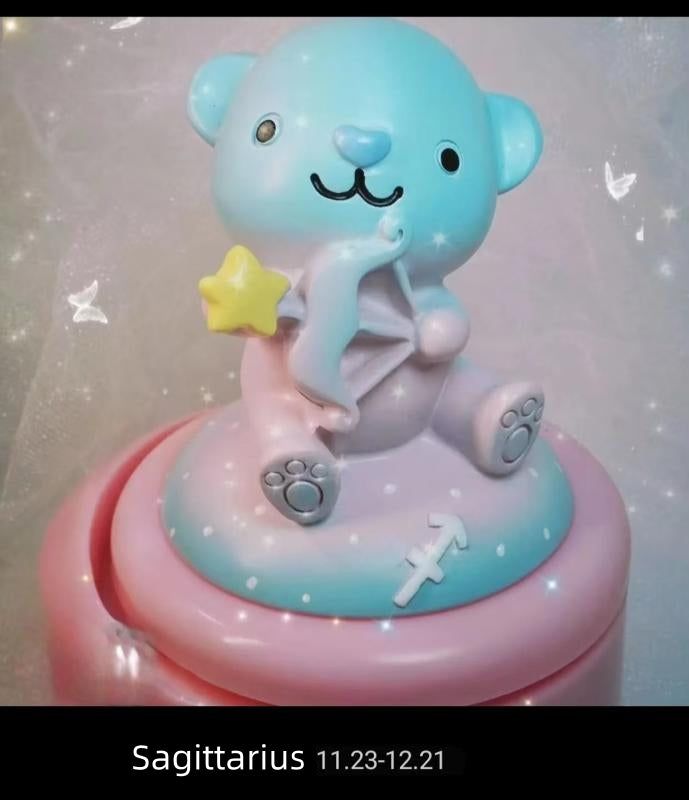 Stellar Harmony: 12 Zodiac Signs Musical Jewelry Box with Rotating Figurines