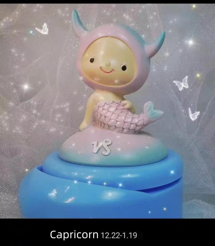 Stellar Harmony: 12 Zodiac Signs Musical Jewelry Box with Rotating Figurines