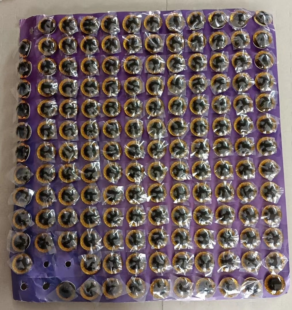 Eco-Friendly 3D Sparkle Eyes - Custom Colors (9-35mm) Glitter Safety Eyes Amigurumi