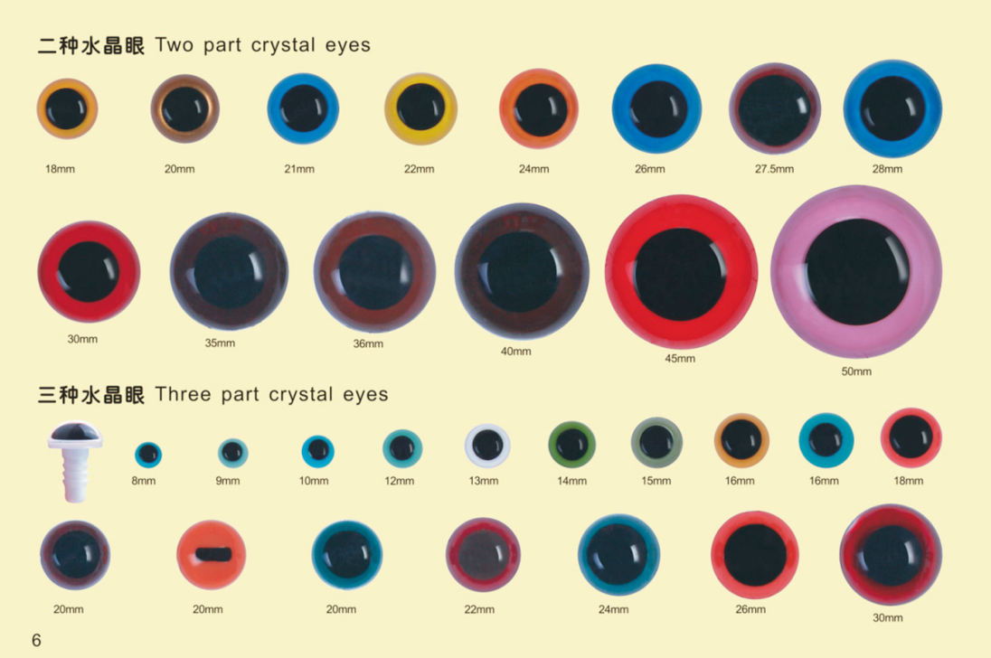 Clear 2CY Safety Eyes Crystal Eyes – High Transparency Doll Eyes for Toys | Eco-Friendly 5-50mm