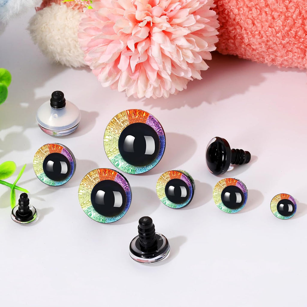 RAINBOW 3D GLITTER MOON EYE – Eco-Friendly, Smooth Edge, Custom Sizes & Designs