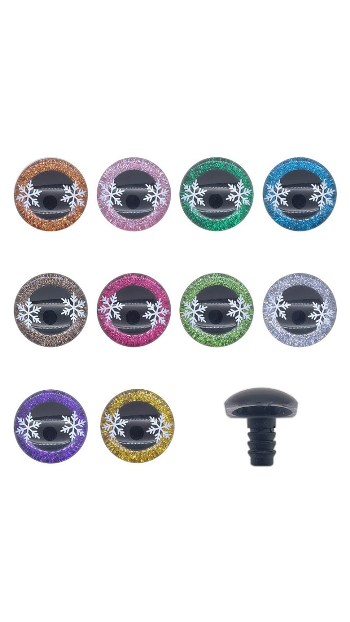 3D SAFETY EYE WITH SNOW – Eco-Friendly, Burr-Free, Custom Moldable Safety Eyes | EN71/REACH/RoHS Certified