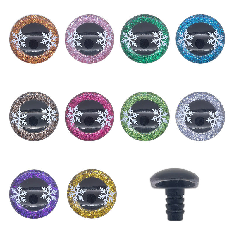 Eco-Friendly 3D Sparkle Eyes - Custom Colors (9-35mm) Glitter Safety Eyes Amigurumi