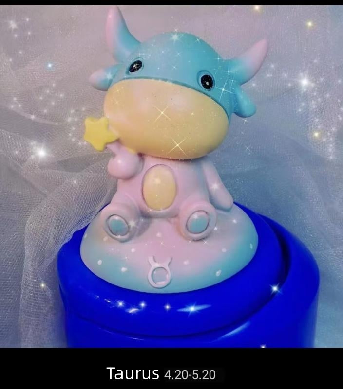 Stellar Harmony: 12 Zodiac Signs Musical Jewelry Box with Rotating Figurines