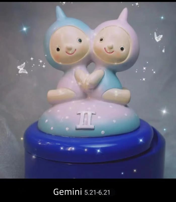 Stellar Harmony: 12 Zodiac Signs Musical Jewelry Box with Rotating Figurines