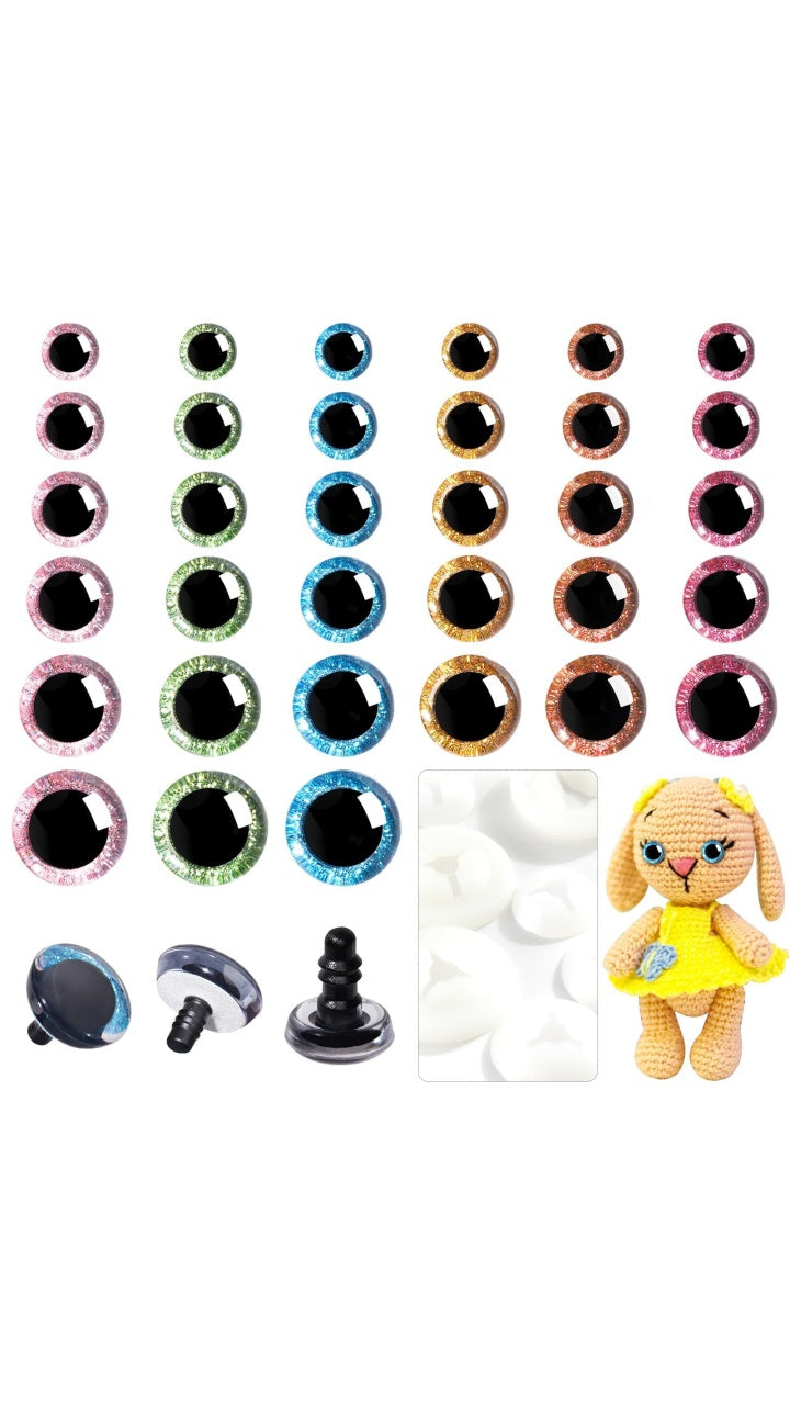 3D Safety Eyes for Crochet & DIY Toys – Eco-Friendly, Bright, High-Quality | EN71/REACH/RoHS Certified | Custom Sizes & Designs