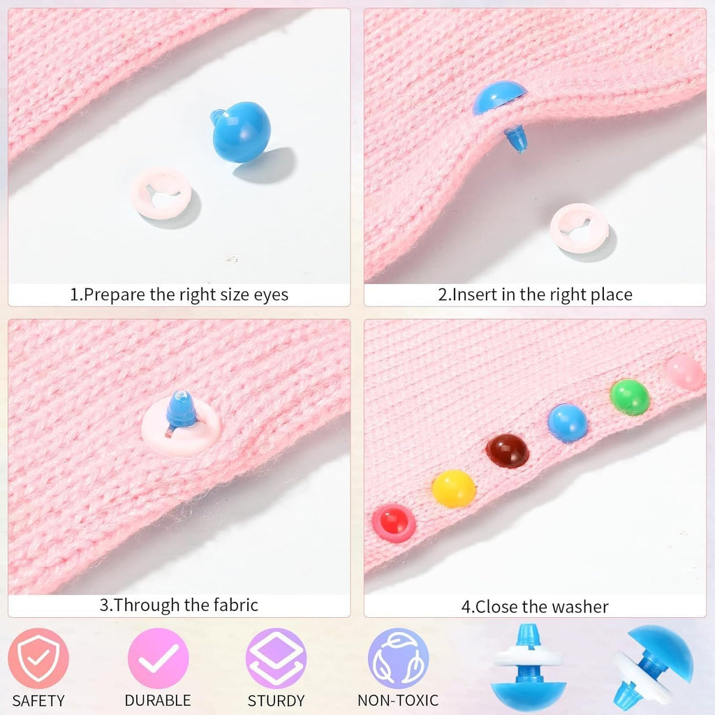 COLORFUL BEAN SAFETY EYES – Eco-Friendly, Burr-Free, Custom Molded Safety Eyes (EN71/REACH/RoHS Certified)