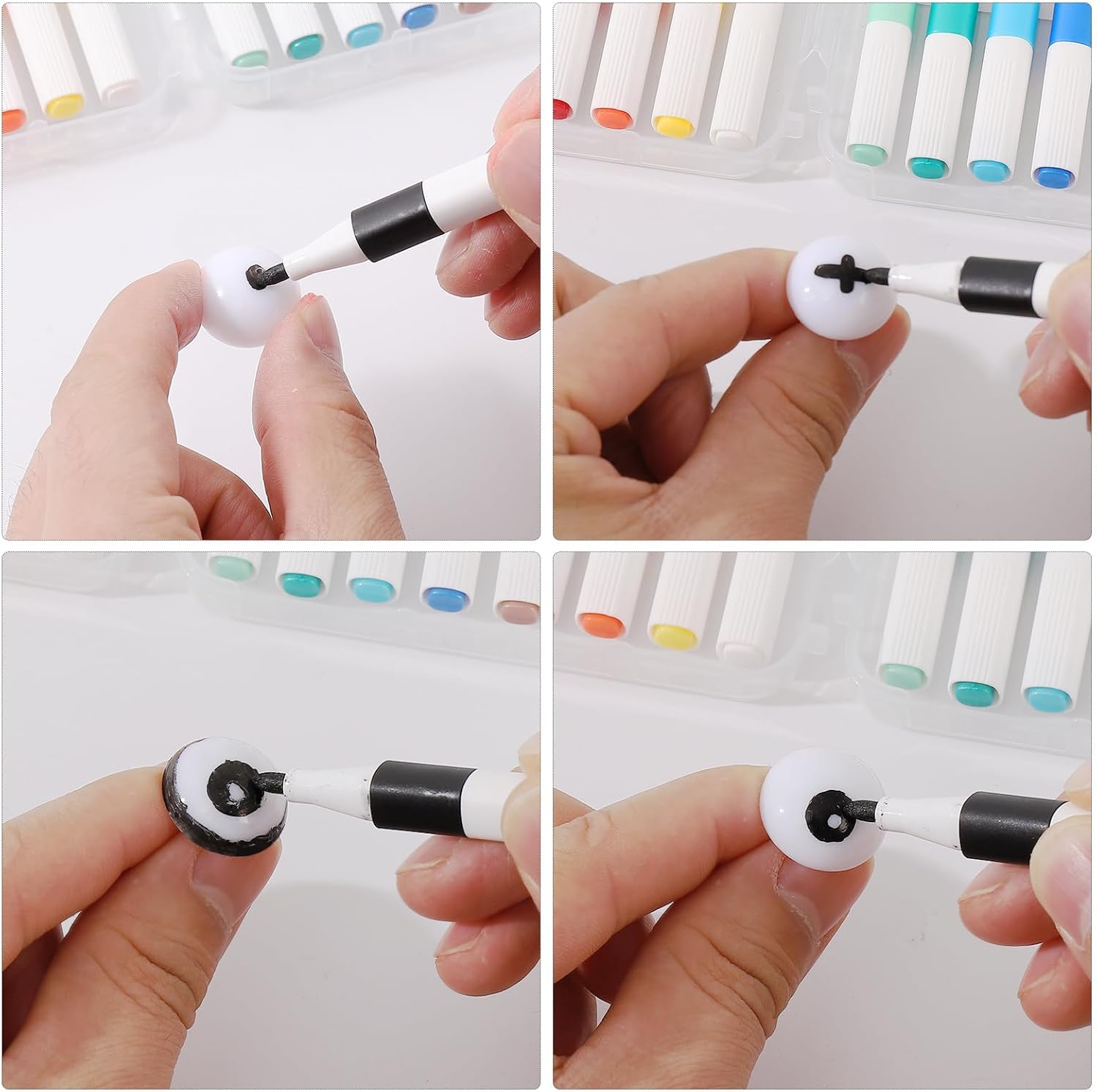 WHITE / COLORFUL BEAN SAFETY EYES – Eco-Friendly, Smooth, Custom Sizes | EN71/REACH/RoHS Certified