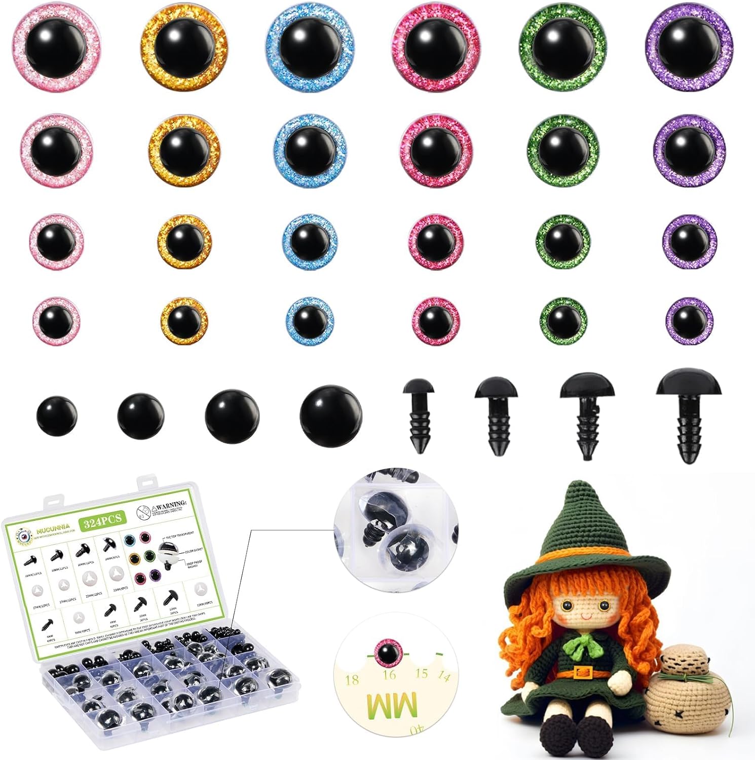 SAFETY EYES SET IN BOX FOR CROCHET – Eco-Friendly, Burr-Free, Custom Sizes & Designs | EN71/REACH/RoHS Certified