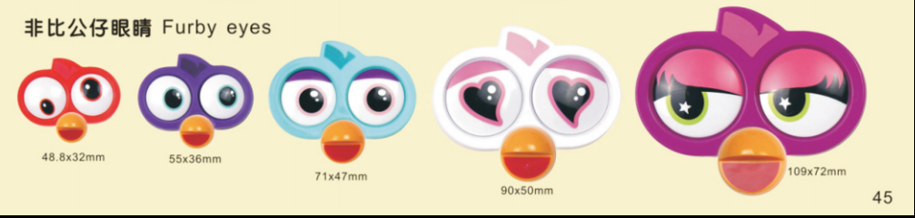 Vibrant, Eco-Friendly FURBY EYES for Toys - Custom Molds Available