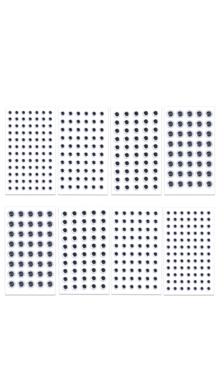 Googly Eyes Sticker Sheets - Self Adhesive Wiggle Eye Stickers for Crafts