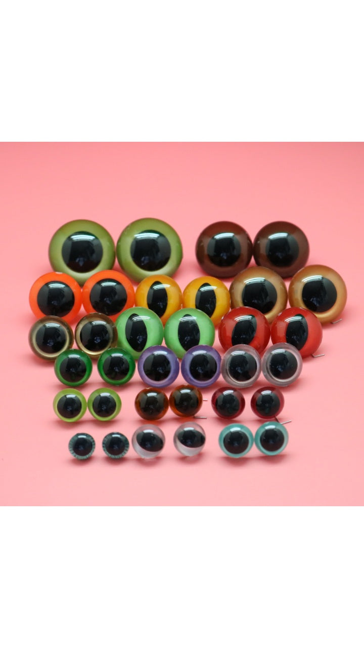Clear Safety Cat Eyes Doll Eyes – High Transparency, Eco-Friendly, Burr-Free, Custom Molded Sizes & Designs