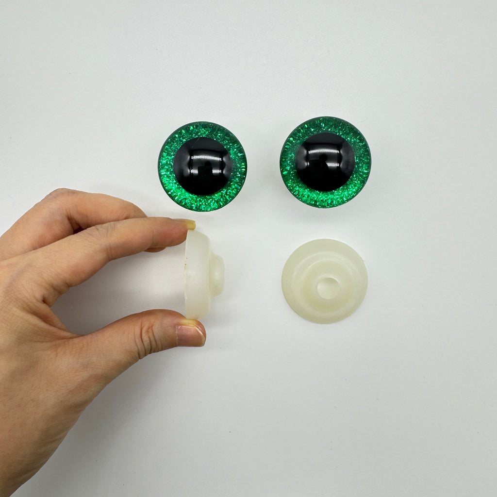 Eco-Friendly 3D Sparkle Eyes - Custom Colors (9-35mm) Glitter Safety Eyes Amigurumi