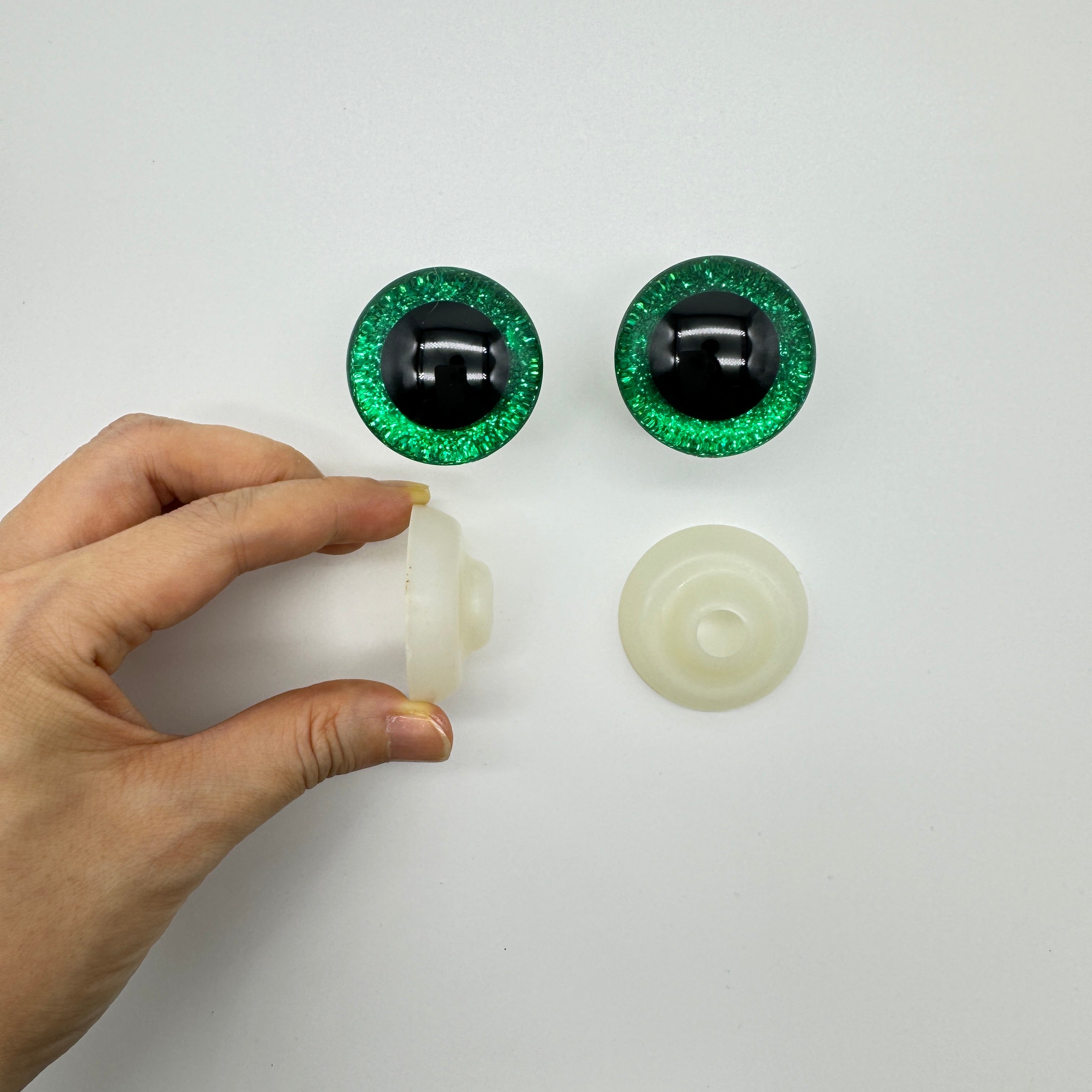 Eco-Friendly 3D Sparkle Eyes - Custom Colors (9-35mm) Glitter Safety Eyes Amigurumi