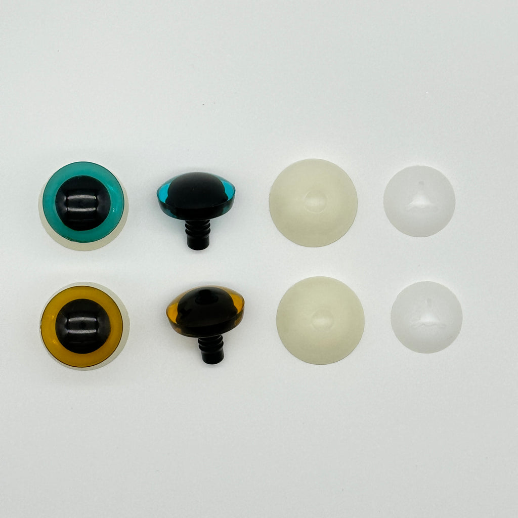 Eco-Friendly 3D Sparkle Eyes - Custom Colors (9-35mm) Glitter Safety Eyes Amigurumi