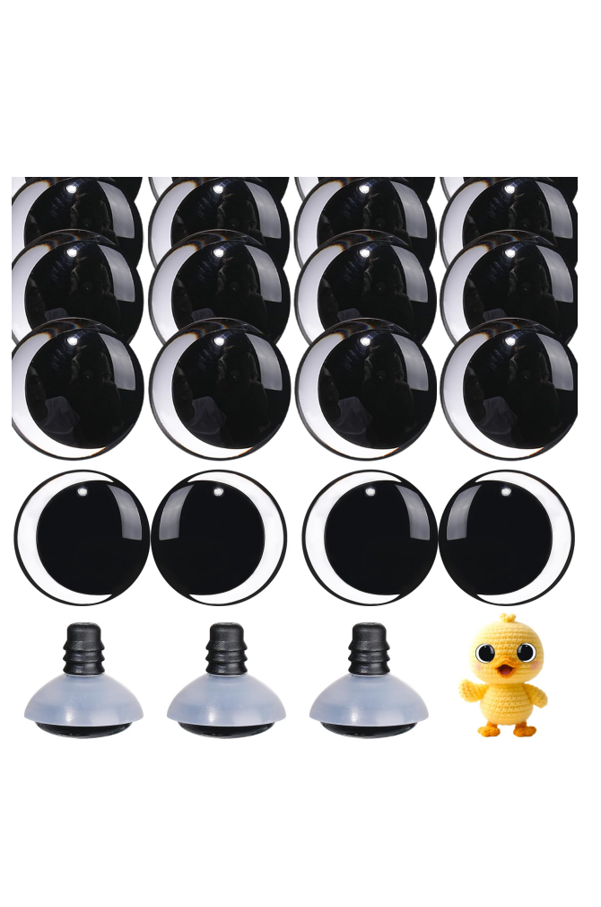 Moon Clear Safety Eyes with Off-Center Pupil – High Transparency, Eco-Friendly, Burr-Free