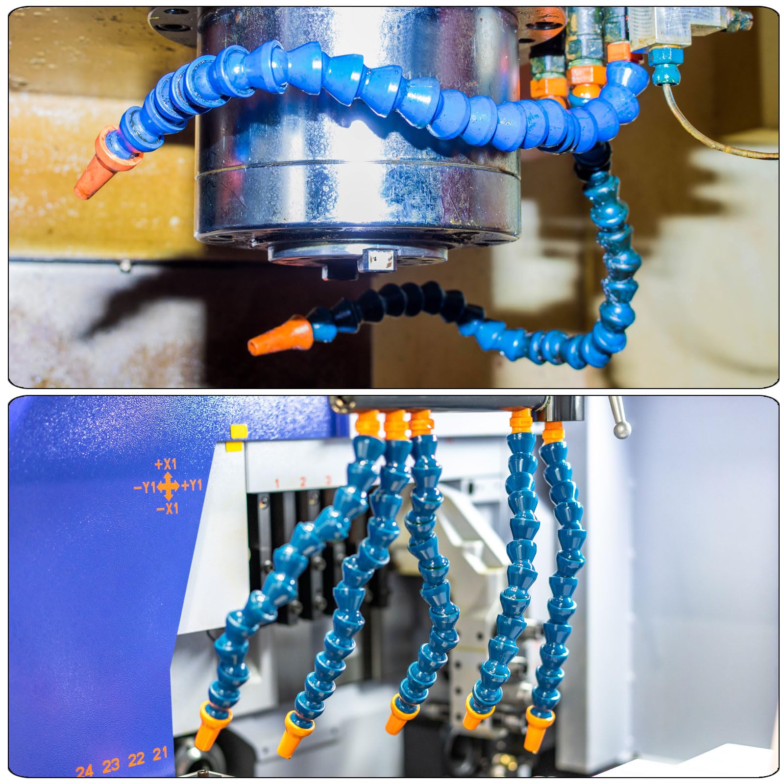 Flexible Water Oil Coolant Pipe Hose Plastic Adjustable Flat Nozzle Cooling Pipe Hose with Switch for Lathe CNC Water Cooling System