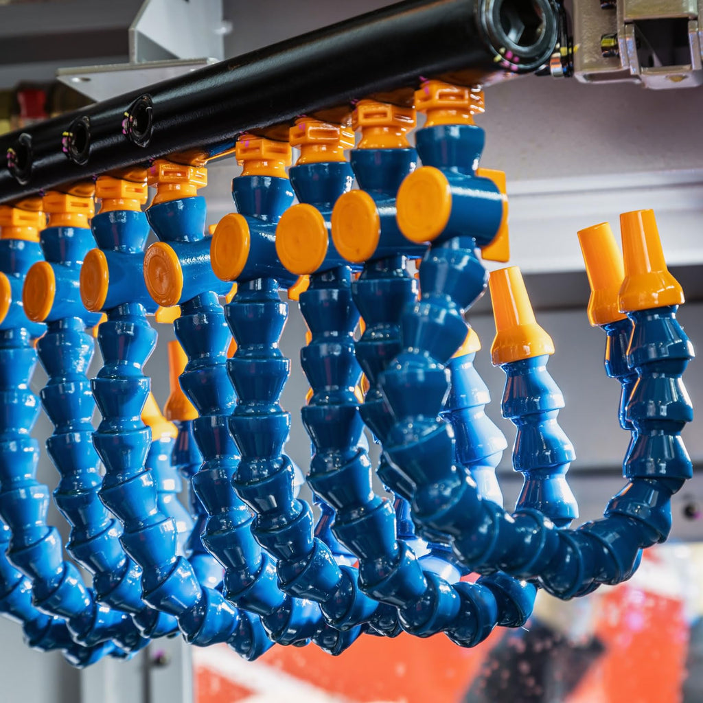 Flexible Water Oil Coolant Pipe Hose Plastic Adjustable Flat Nozzle Cooling Pipe Hose with Switch for Lathe CNC Water Cooling System