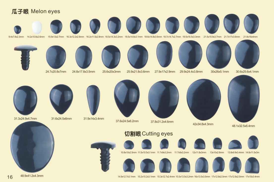 Safety CUTTING EYE for Crochet & DIY Toys – Eco-Friendly, Bright, High Quality – EN71/REACH/RoHS Certified