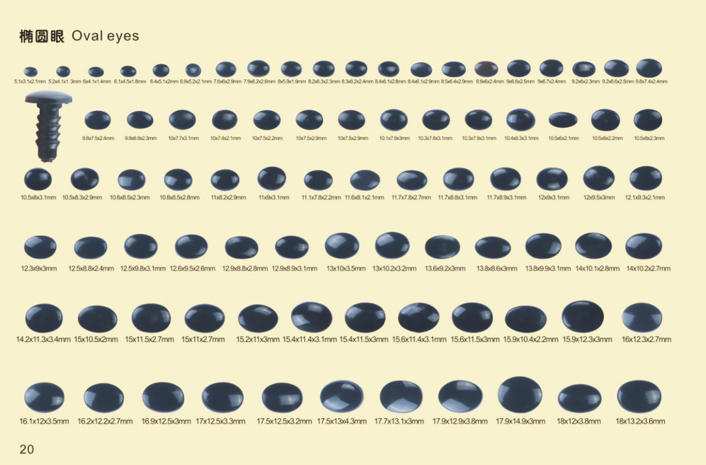 SMALL OVAL SAFETY EYES – Eco-Friendly, Burr-Free | Custom Sizes & Designs | EN71/REACH/RoHS Certified