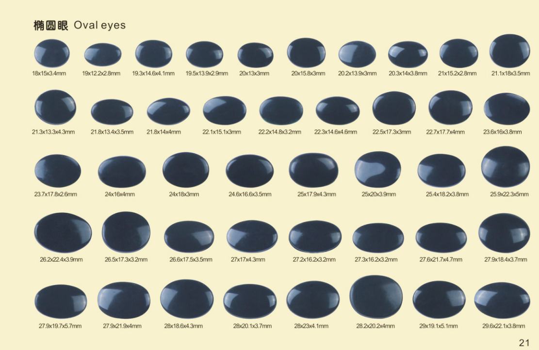 SMALL OVAL SAFETY EYES – Eco-Friendly, Burr-Free | Custom Sizes & Designs | EN71/REACH/RoHS Certified