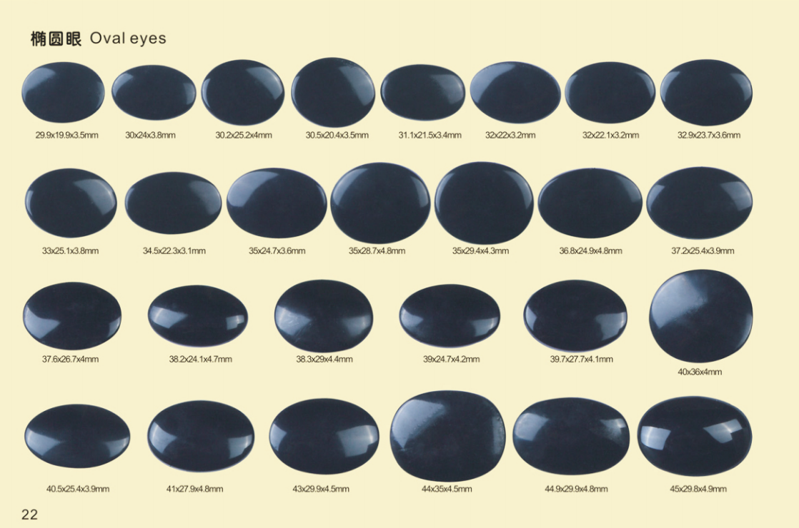 SMALL OVAL SAFETY EYES – Eco-Friendly, Burr-Free | Custom Sizes & Designs | EN71/REACH/RoHS Certified