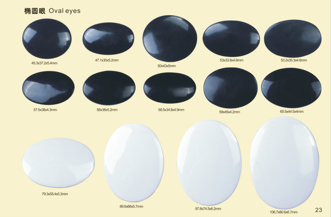 SMALL OVAL SAFETY EYES – Eco-Friendly, Burr-Free | Custom Sizes & Designs | EN71/REACH/RoHS Certified