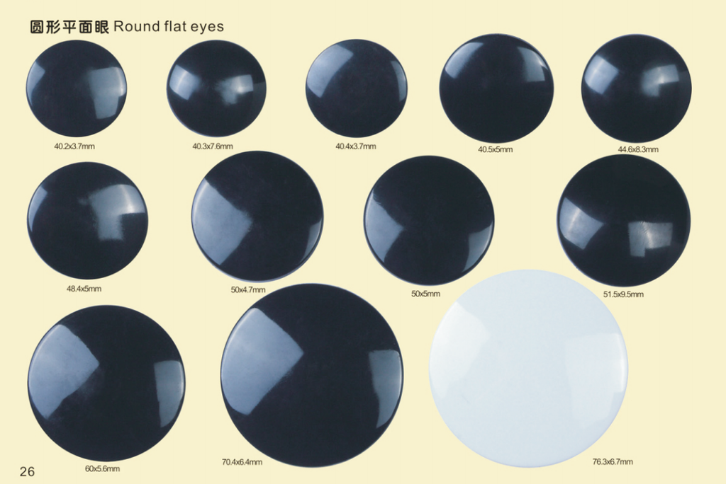 ROUND FLAT EYES for Toys – Eco-Friendly, Smooth, High-Quality | Custom Sizes & Colors
