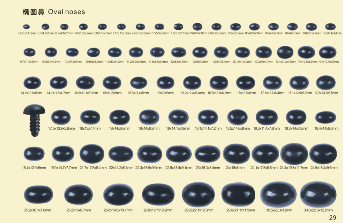 Vibrant, Eco-Friendly OVAL NOSE for Toys - Custom Molds Available