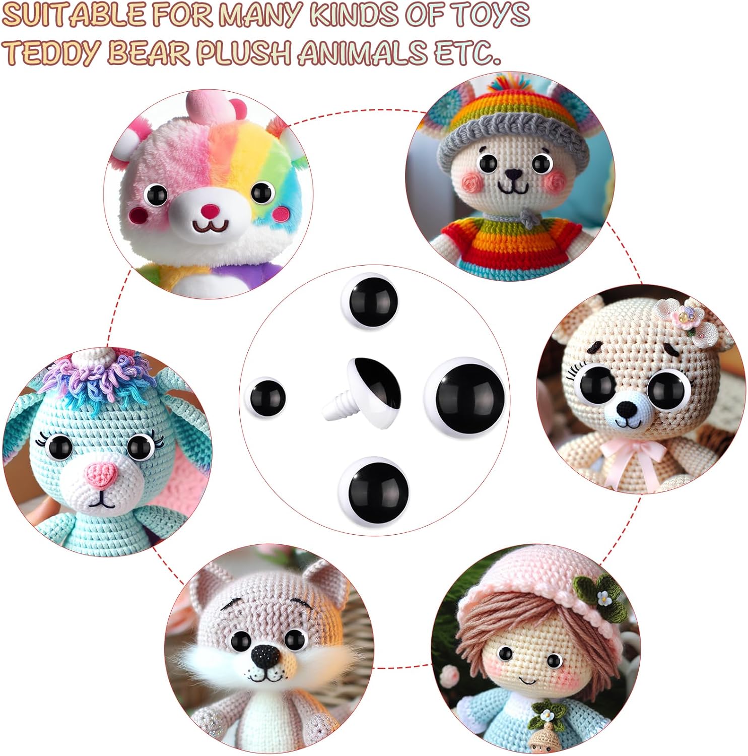 MOON PRINT BEAN SAFETY EYES – Eco-Friendly, Burr-Free | Custom Sizes & Designs | EN71/REACH/RoHS Certified