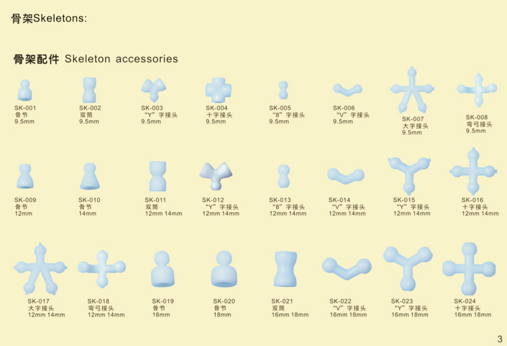 High-quality skeleton/armature for DIY, plush/stuffed toy, and adult toy 7-18mm