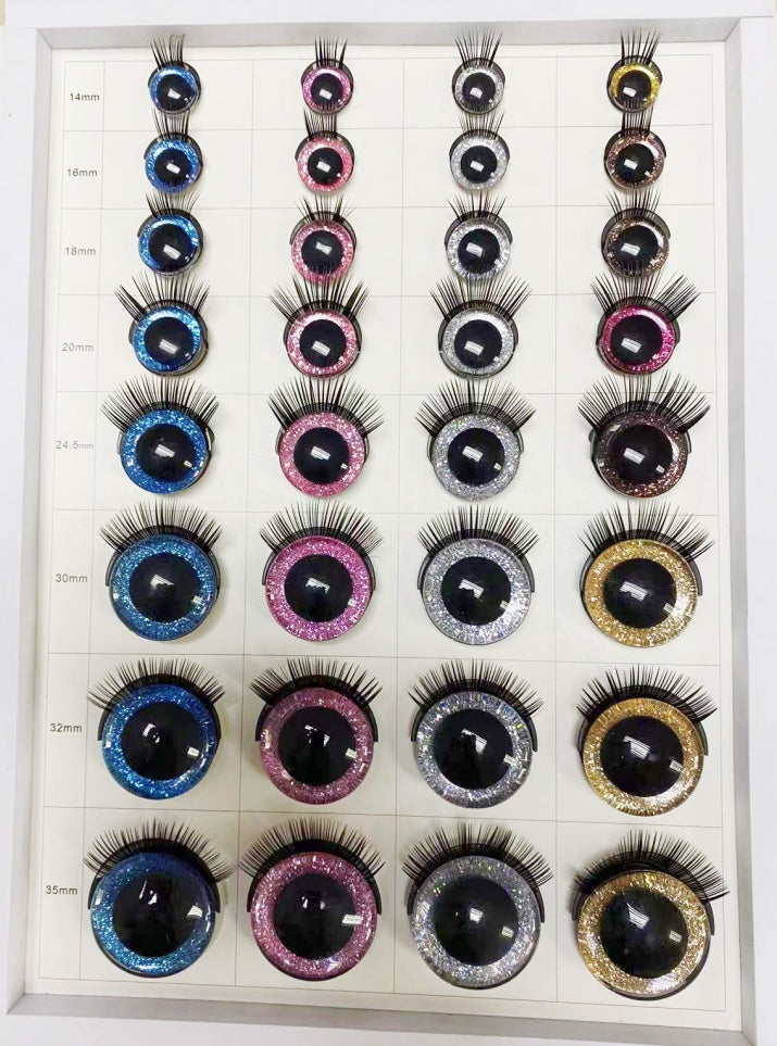 3D GLITTER EYE with Eyelash – Eco-Friendly, Burr-Free, Custom Sizes & Designs | EN71/REACH/RoHS Certified