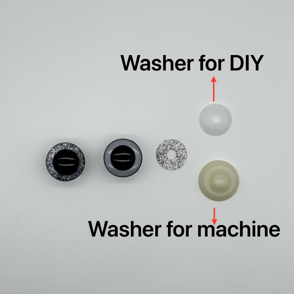 Eco-Friendly 3D Sparkle Eyes - Custom Colors (9-35mm) Glitter Safety Eyes Amigurumi