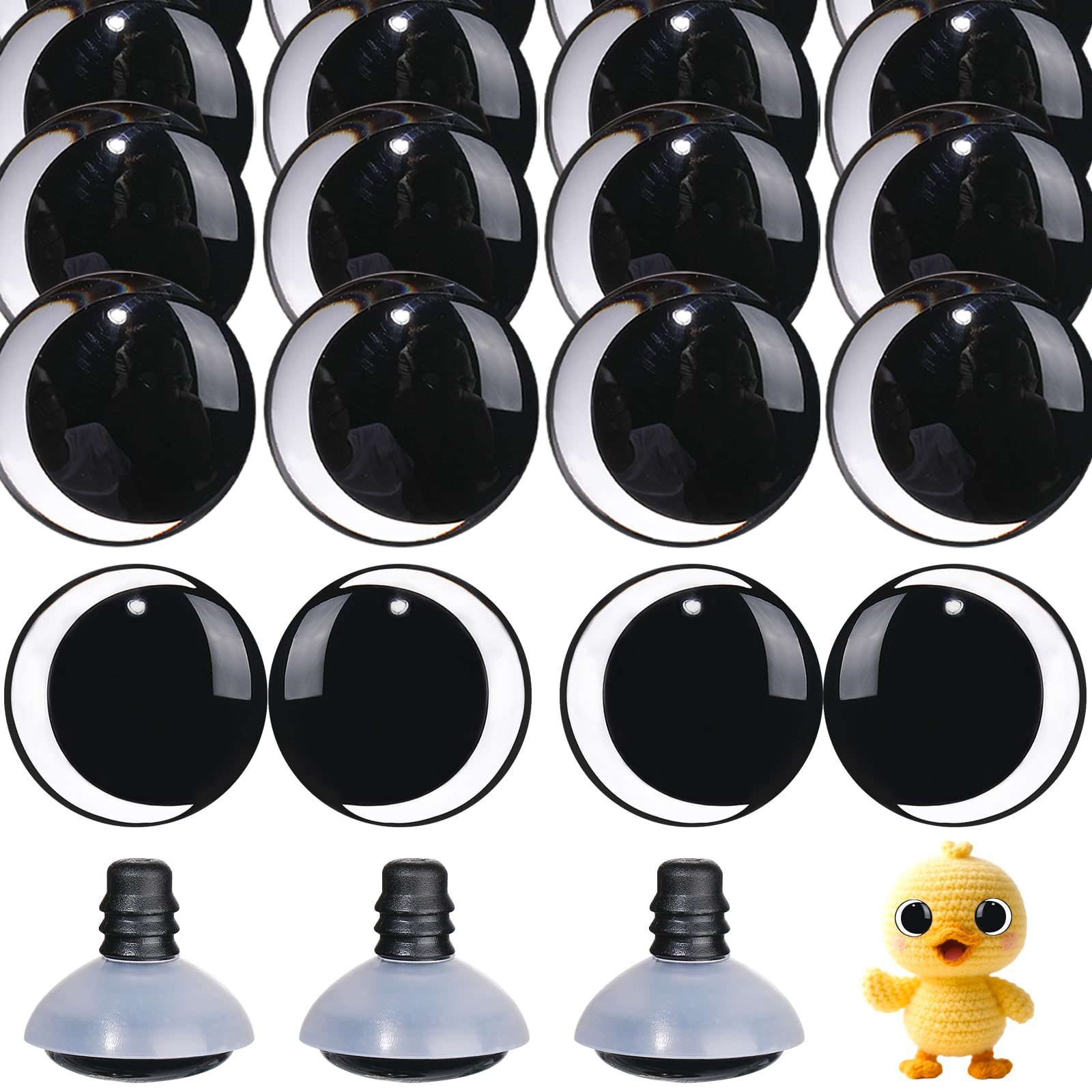 Moon Clear Safety Eyes with Off-Center Pupil – High Transparency, Eco-Friendly, Burr-Free