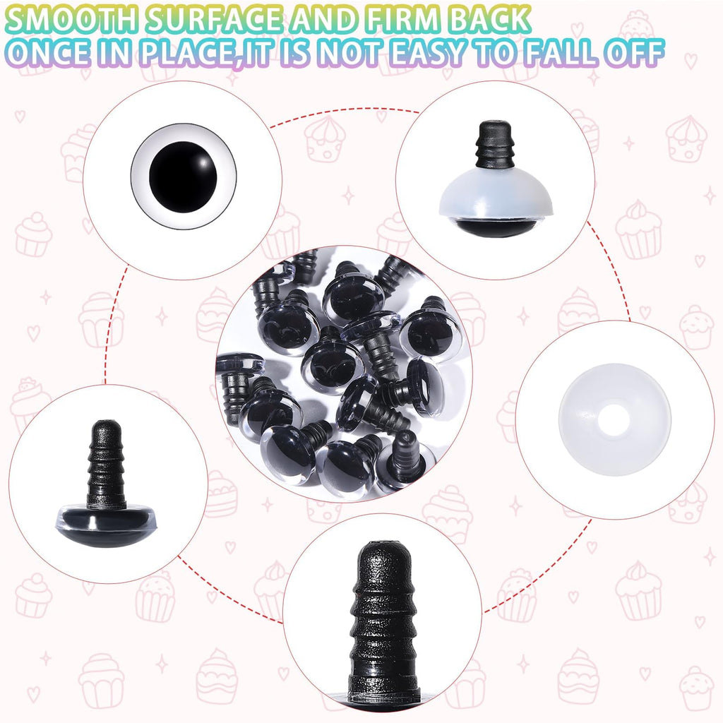 3D Clear Safety Eyes – High Transparency, Eco-Friendly, Burr-Free | Custom Sizes & Designs | EN71/REACH/RoHS