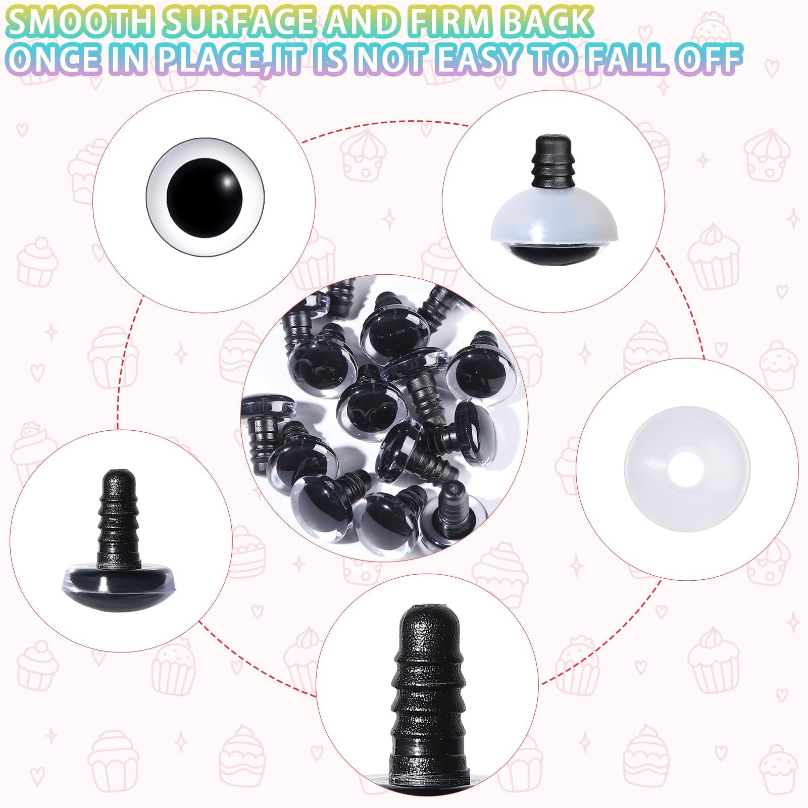 3D Clear Safety Eyes – High Transparency, Eco-Friendly, Burr-Free | Custom Sizes & Designs | EN71/REACH/RoHS